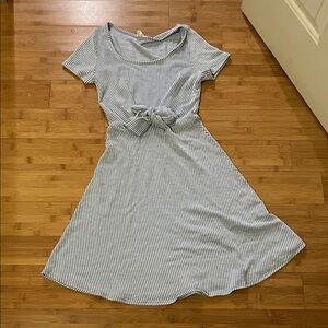 Caution To The Wind Blue Striped Midi Dress